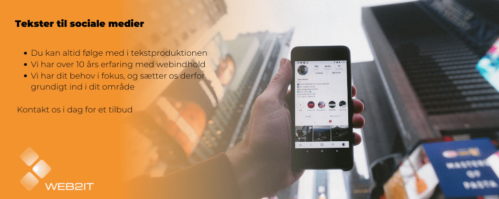 Få tekst til sociale medier hos WEB2IT